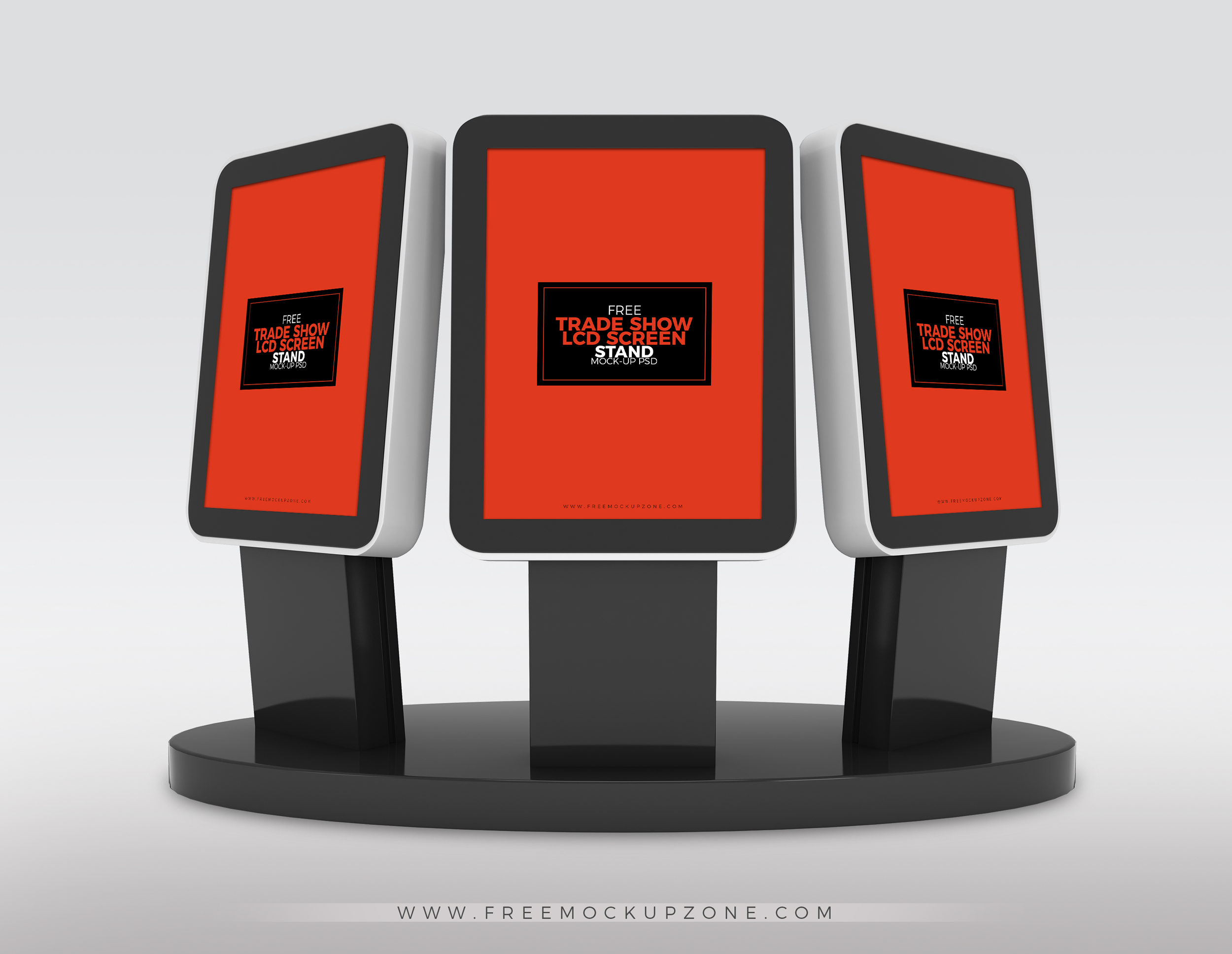 Download Free Trade Show Booth Lcd Screen Stands Mock Up Psdfree Mockup Zone Yellowimages Mockups