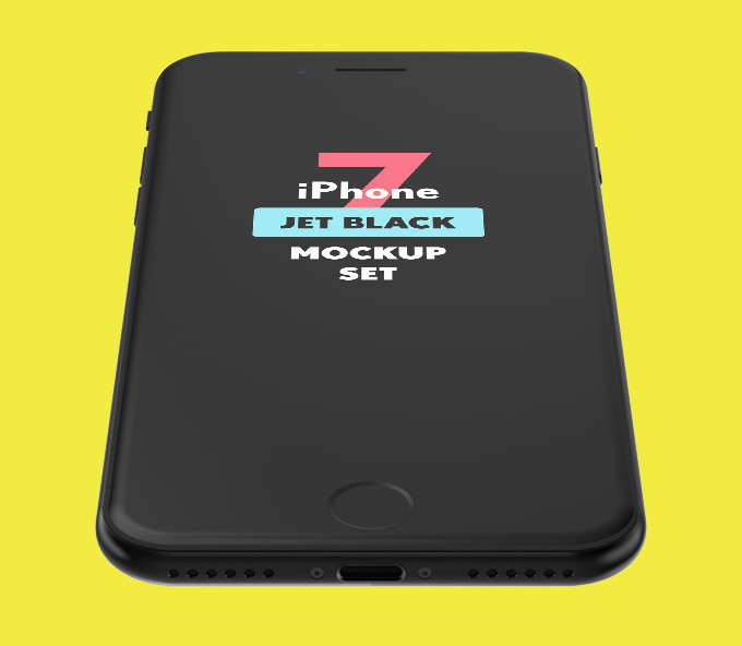 Free-iPhone-7-Jet-Black-Mockup-Set-2