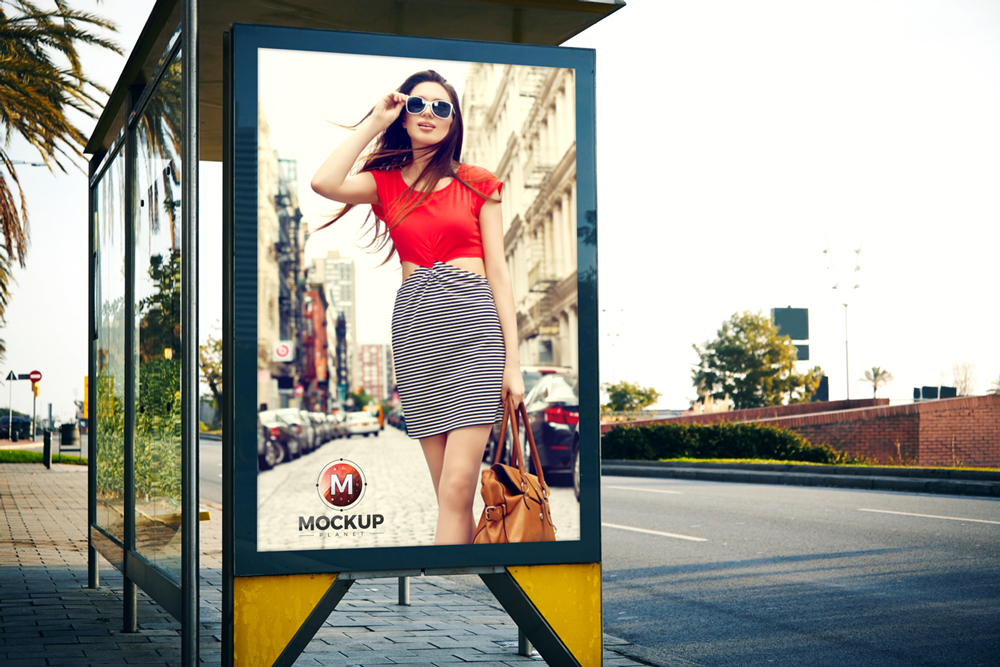 Download Free Outdoor Advertisement Bus Stop Billboard Mockupfree Mockup Zone PSD Mockup Templates