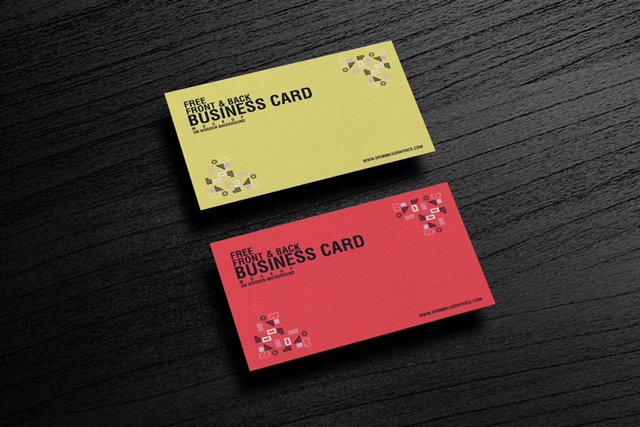 Free Texture Business Card Mockup Placing on Wooden ...