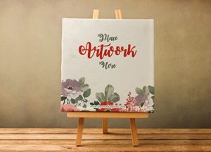 Free-Canvas-Wooden-Stand-Mockup