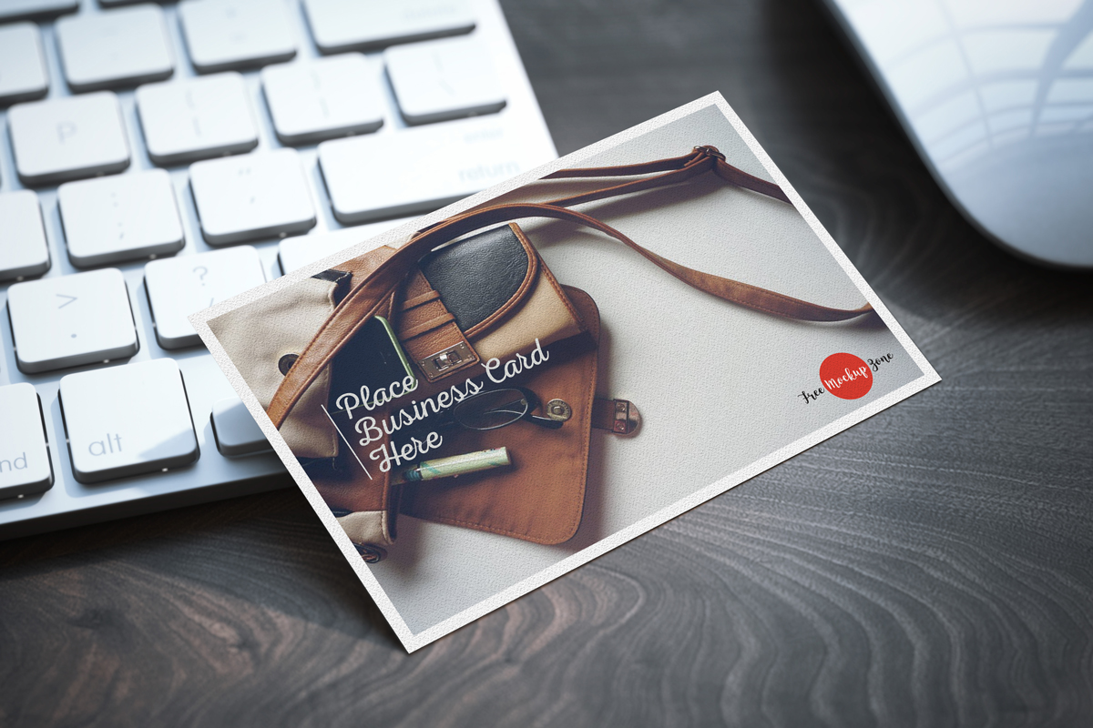 Free-Business-Card-on-Keyboard-Mockup