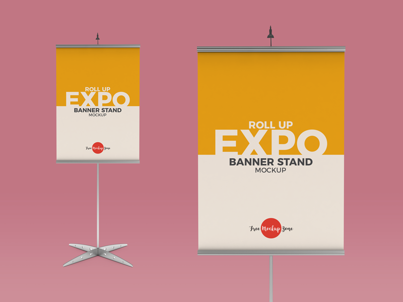 Download Free Roll Up Expo Banner Stand Mockupfree Mockup Zone Yellowimages Mockups