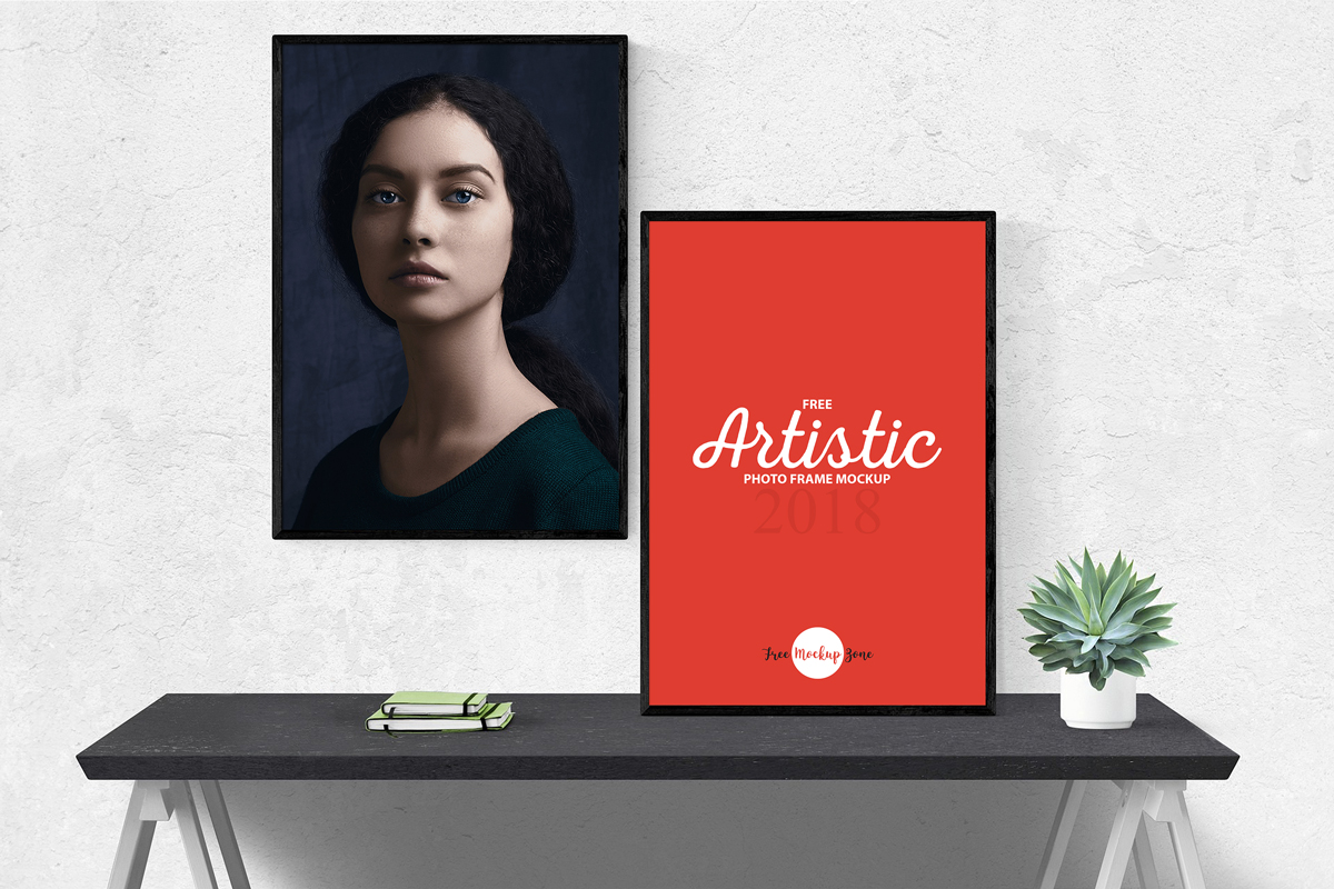 Free-Artistic-2-Photo-Frames-Mockup