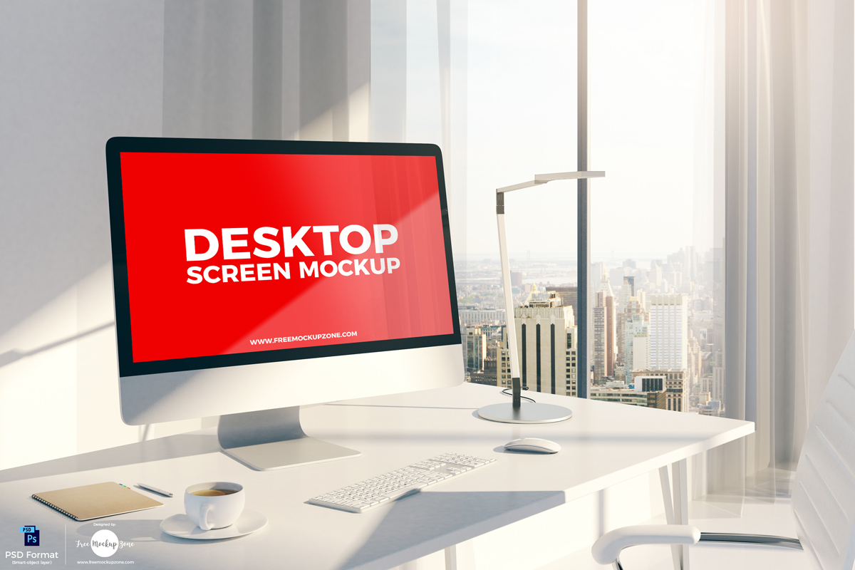 Download Free Designer Desktop Screen MockupFree Mockup Zone PSD Mockup Templates