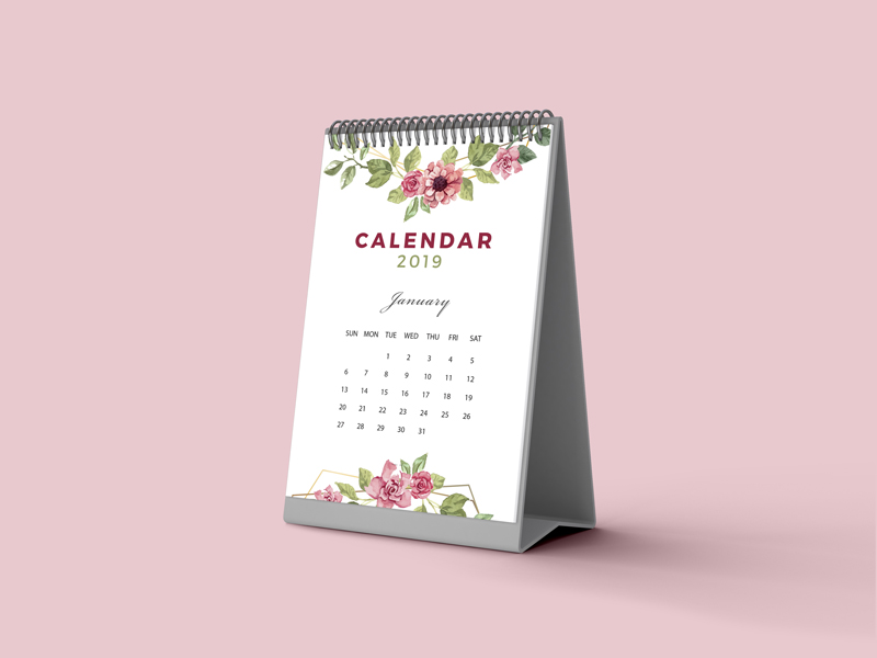 Download Free 2019 Calendar Mockup PSD - Free Mockup ZoneFree ... PSD Mockup Templates