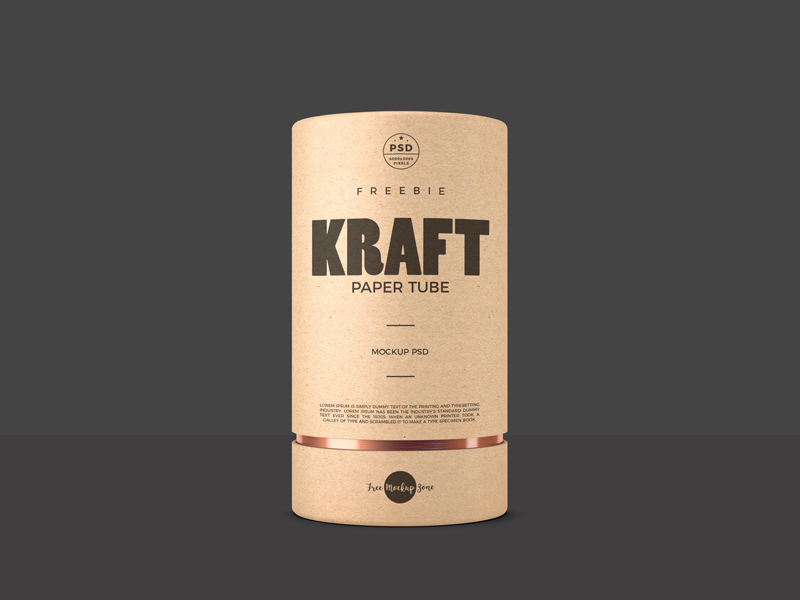 Download Free Kraft Paper Tube Mockup Psd 2018 Free Mockup Zonefree Mockup Zone PSD Mockup Templates