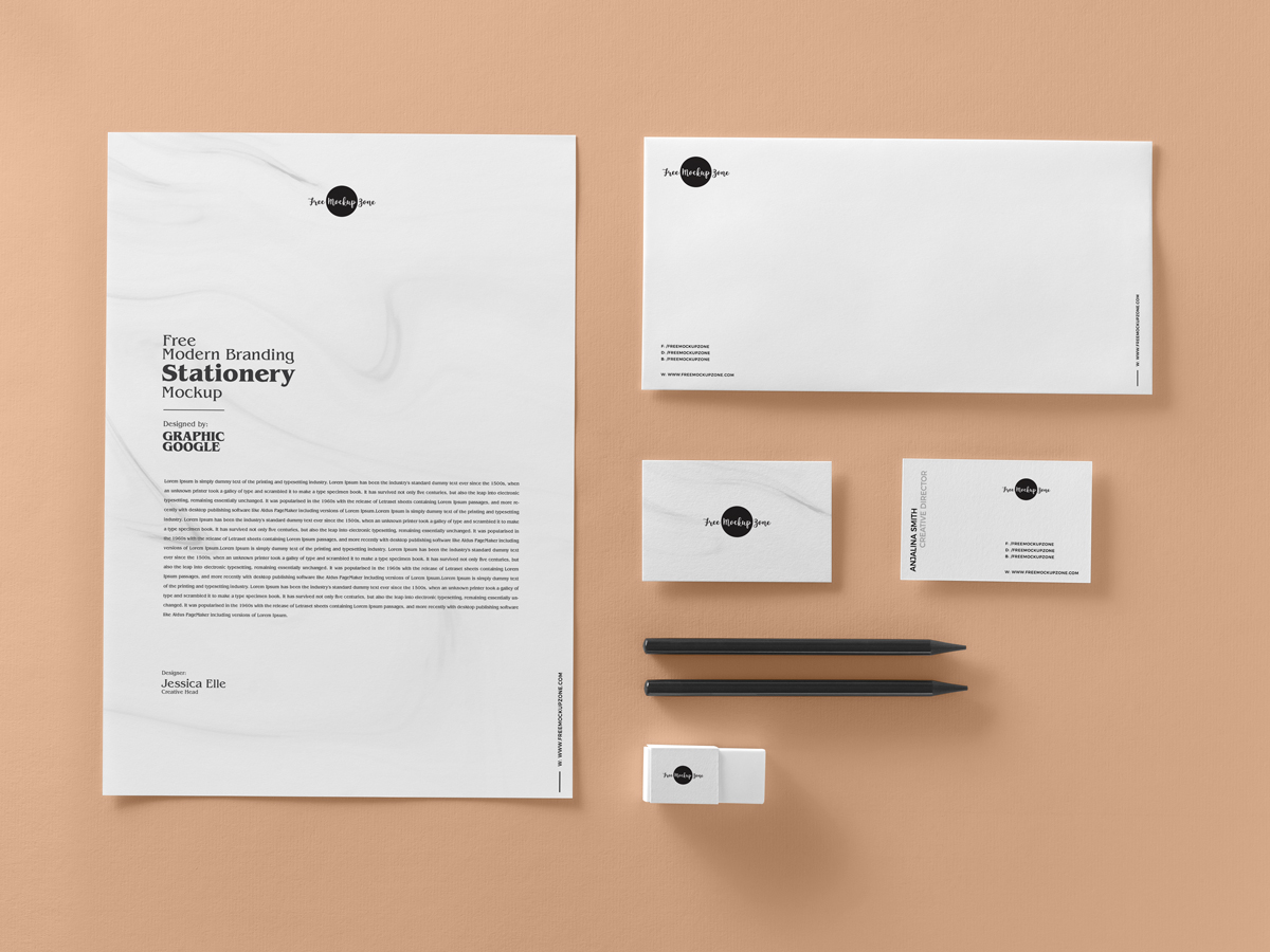 Free stationery branding mockup Idea