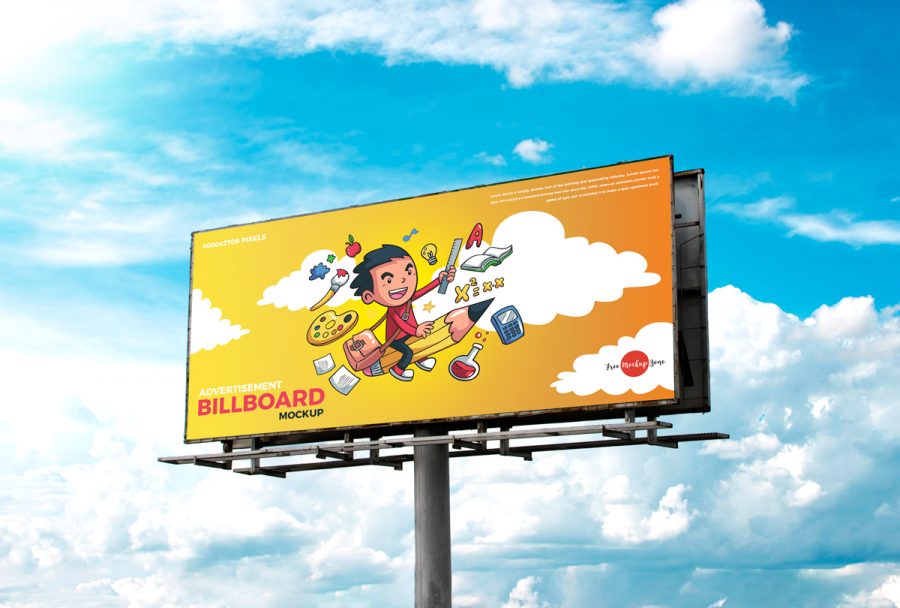 Free Realistic Outdoor Advertisement Hoarding Billboard