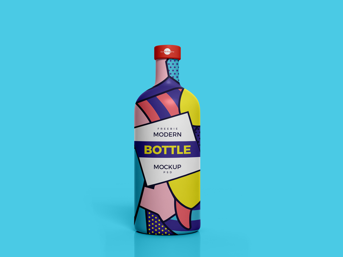 free modern brand bottle mockup psd