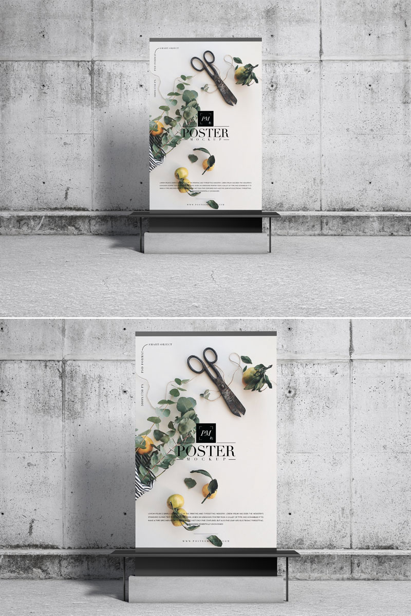 Free-Advertising-Display-Poster-Mockup-Design