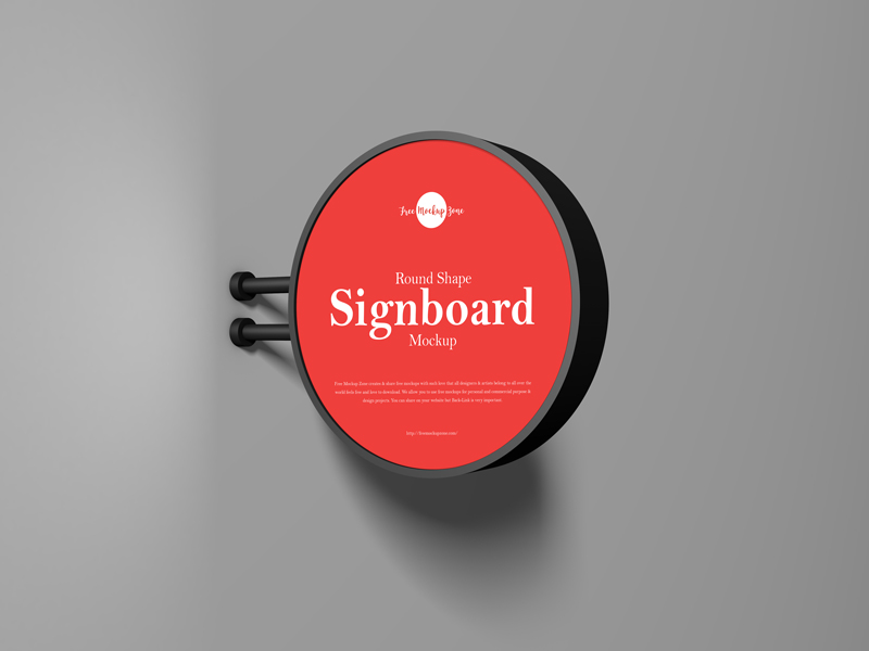 Free-Round-Shape-Signboard-Mockup