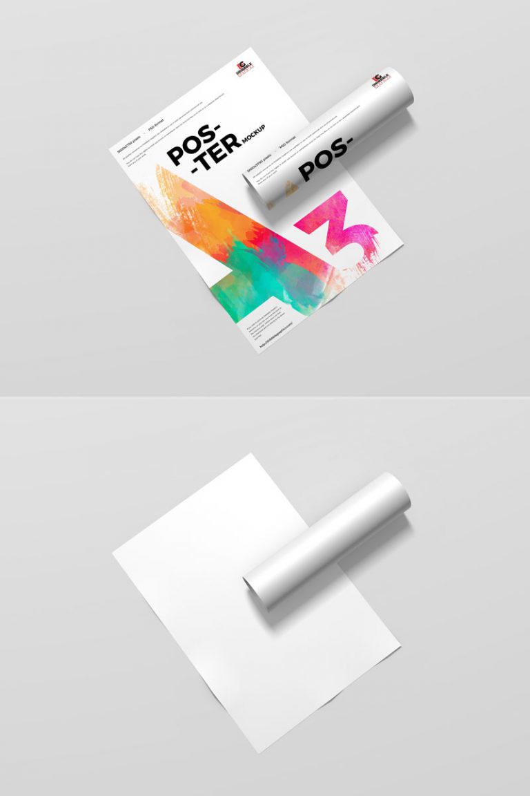 Free Branding A3 Size Poster Mockup PSD Free Mockup