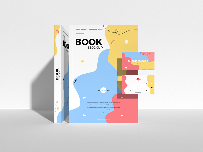 Free-Book-With-Business-Card-Mockup-600