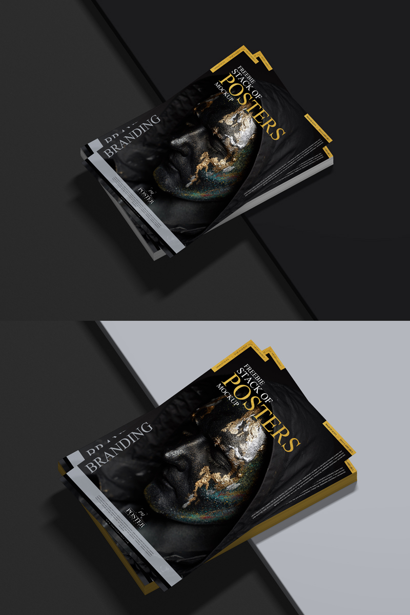 Free-Premium-Stack-of-Posters-Mockup