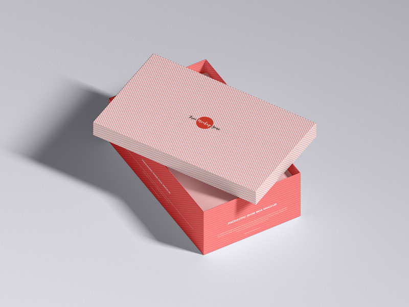 Shoe Box Package Mockup (PSD)