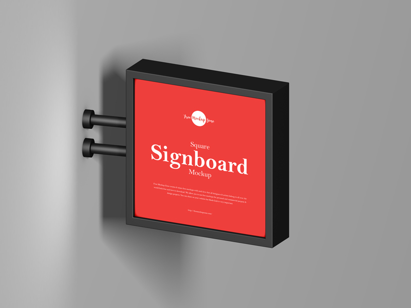 Free-Square-Signboard-Mockup