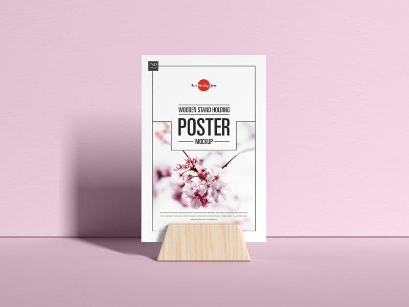 Free-Wooden-Stand-Holding-Poster-Mockup-1