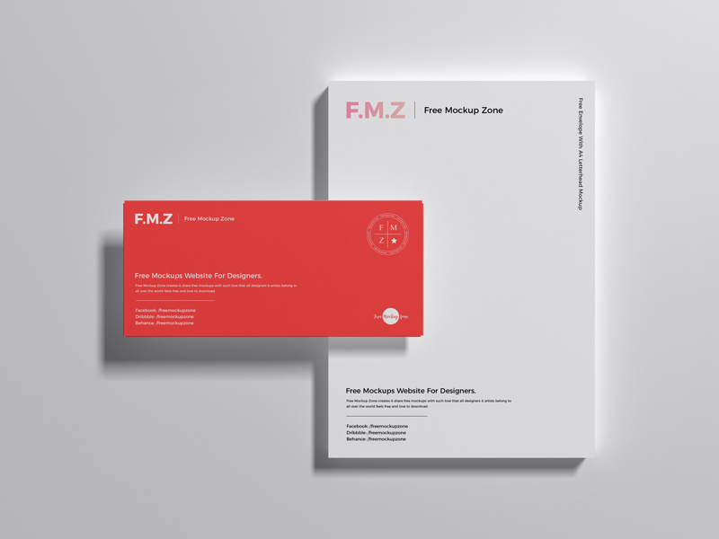 Premium PSD  A4 envelope mockup design