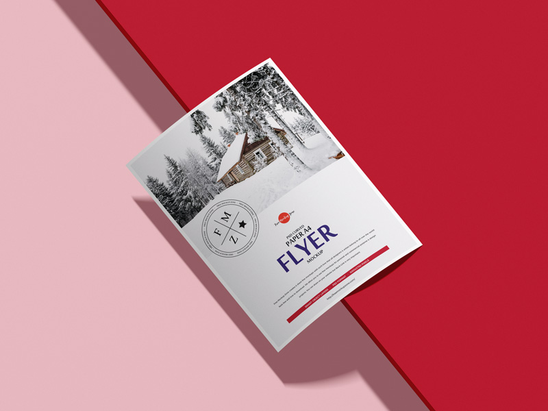 Free-PSD-Curved-Paper-A4-Flyer-Mockup-600