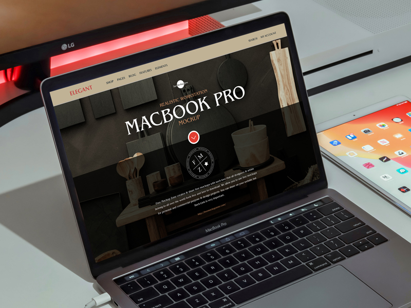 Free-Realistic-Workstation-MacBook-Pro-Mockup