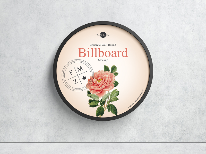 Free-Concrete-Wall-Round-Billboard-Mockup