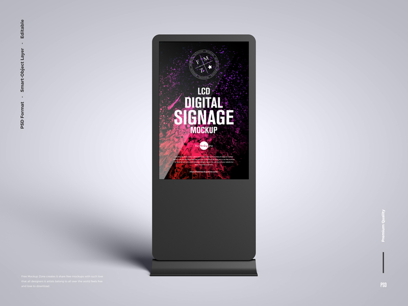 Free LCD Digital Signage Mockup   Free Mockup Zone