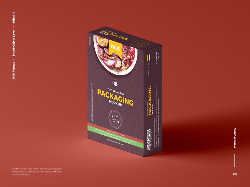 Free Food Box Packaging Mockup (PSD)