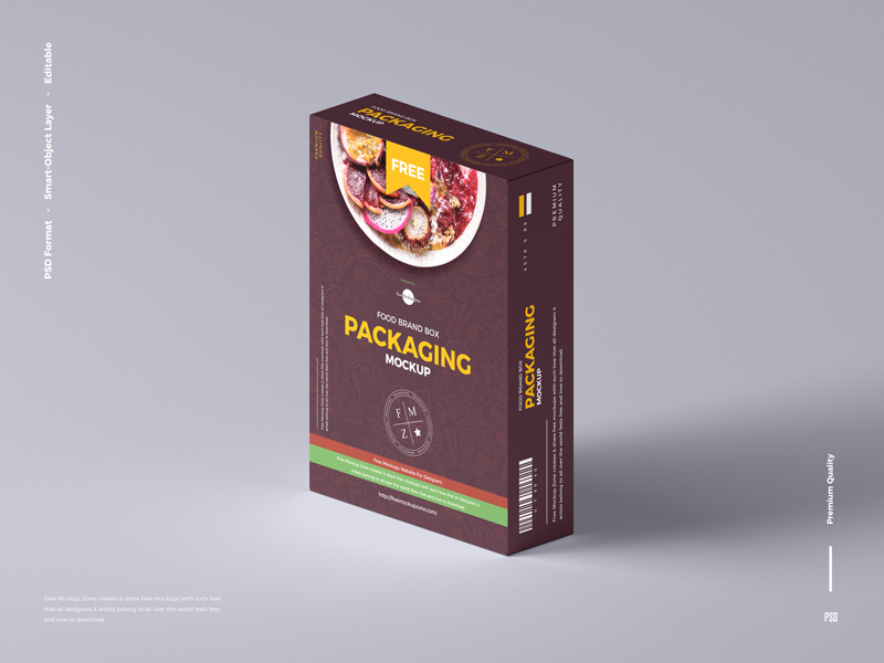 Free Food Box Packaging Mockup (PSD)