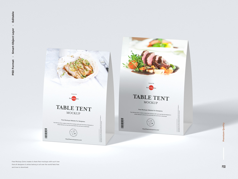 Tent card deals psd mockup