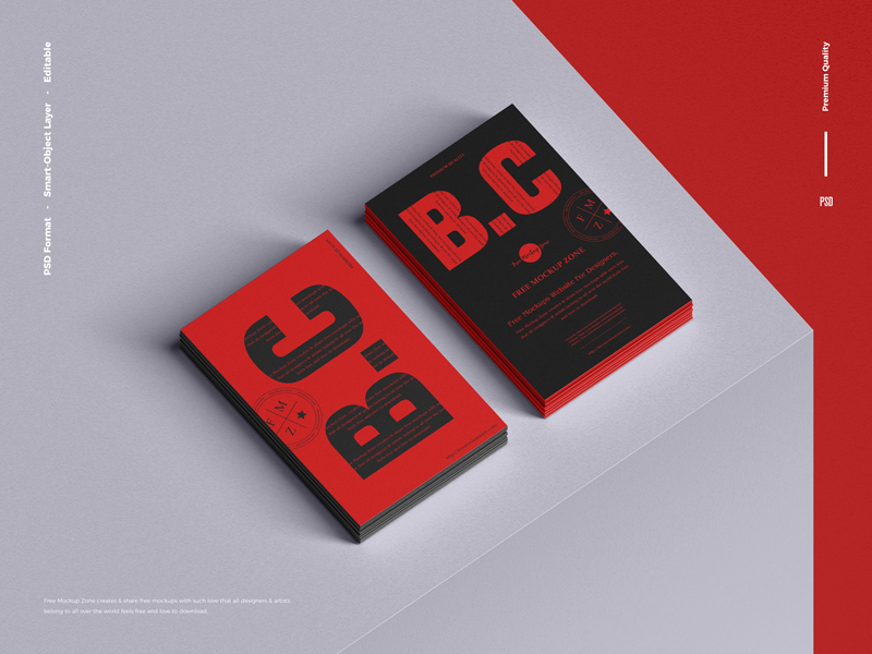 Free-Branding-Stack-of-Business-Card-Mockup