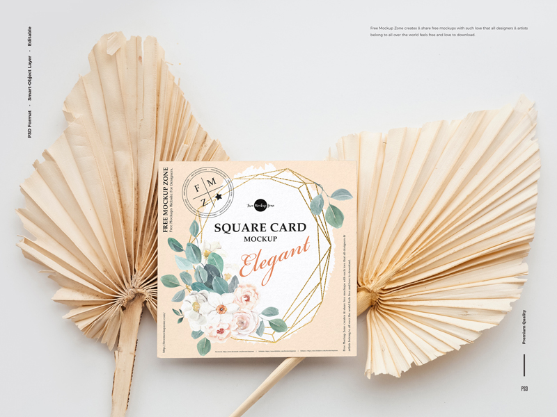 Free Elegant Square Card Mockup   Free Mockup Zone