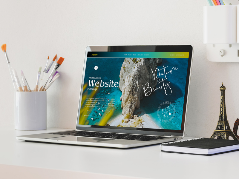 Free-Artist-Laptop-Website-Mockup