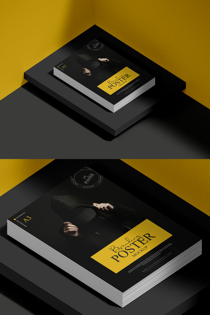 Free-A3-Stack-of-Poster-Mockup