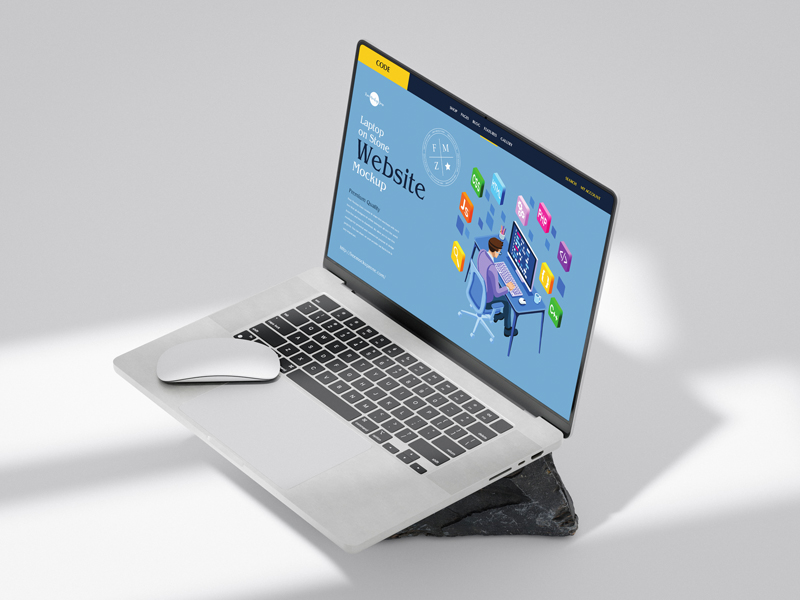 Free-Laptop-on-Stone-Website-Mockup-600