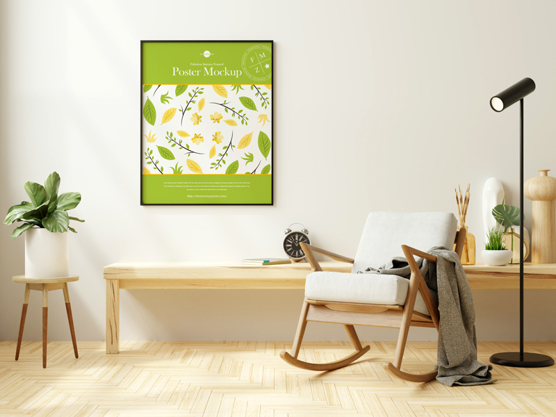 Free-Fabulous-Interior-Framed-Poster-Mockup