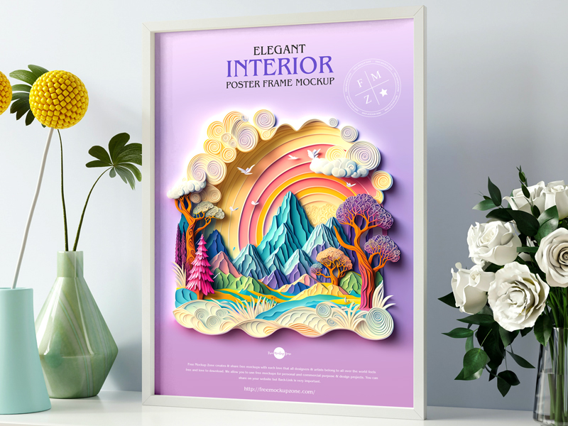 Free-Elegant-Interior-Poster-Frame-Mockup-600