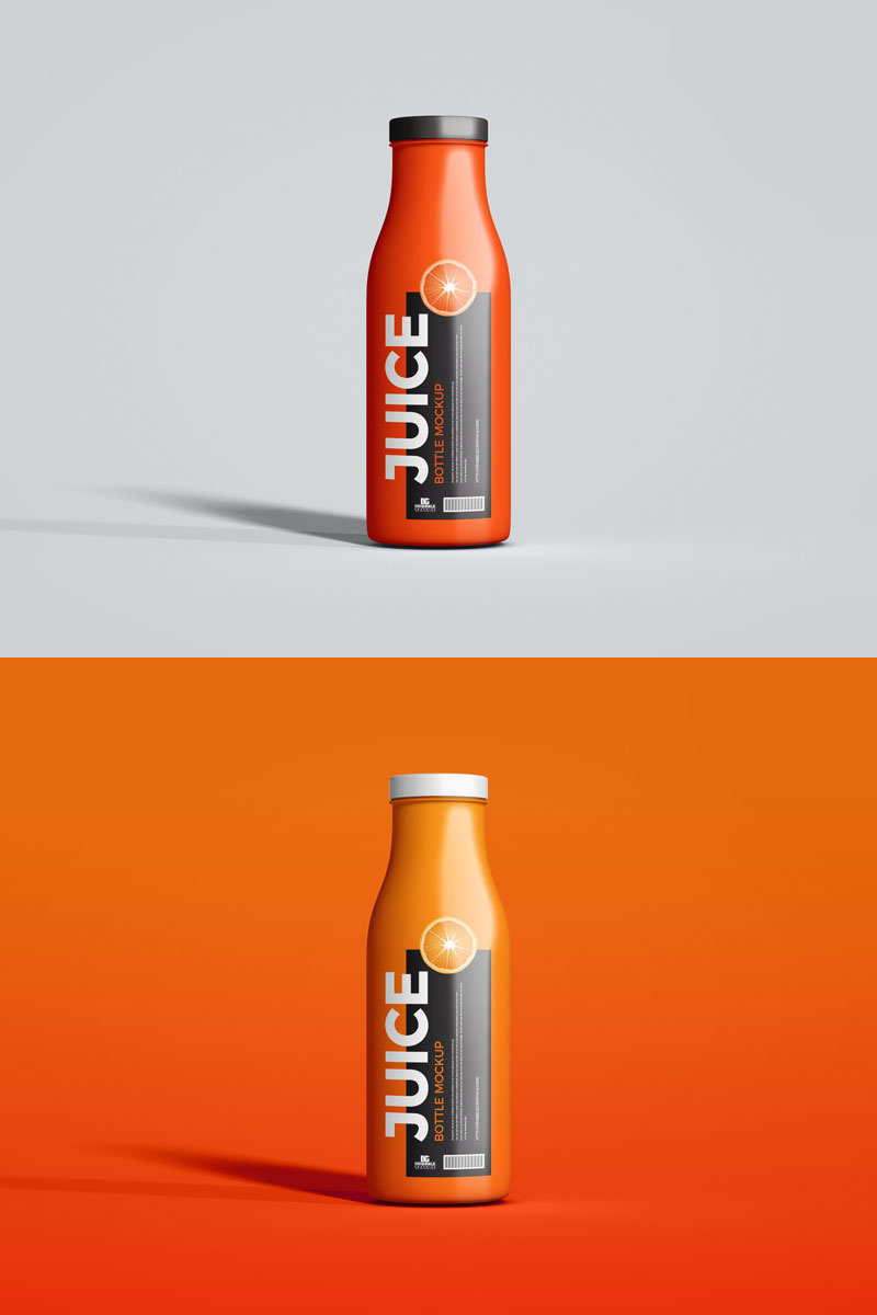 Orange juice bottle mockup - Smarty Mockups