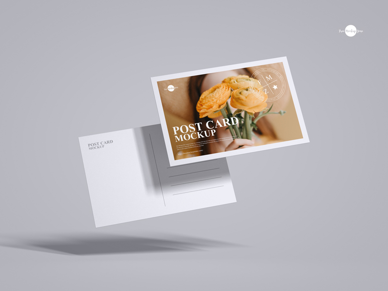 Free-6x4-Inches-Floating-Post-Card-Mockup