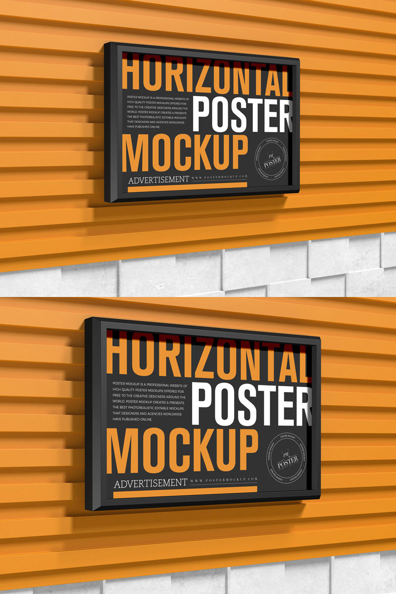 Horizontal wooden Frame Mockup - Mockup World