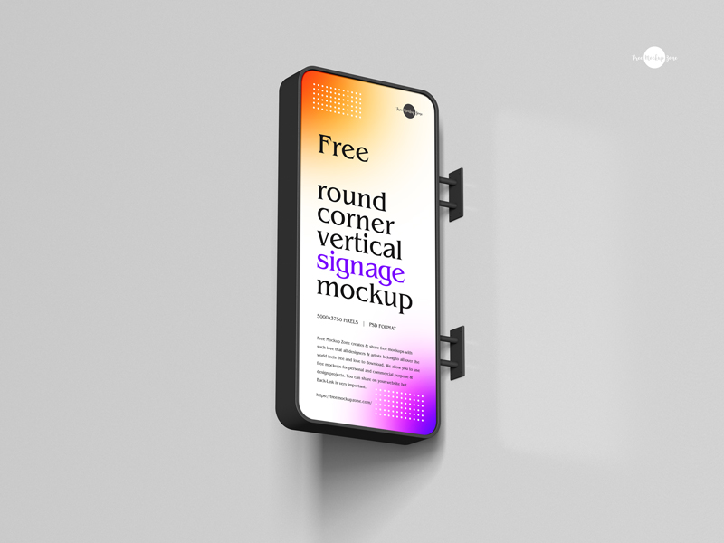 Free-Round-Corner-Vertical-Signage-Mockup