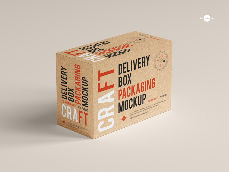 Free Craft Delivery Box Packaging Mockup - Free Mockup Zone