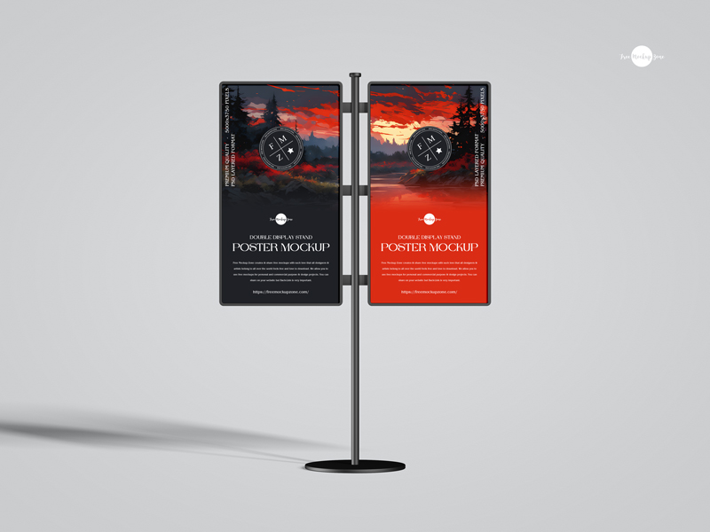 Free-Double-Display-Stand-Poster-Mockup