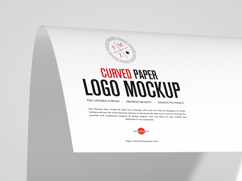 Free-Curved-Paper-Logo-Mockup