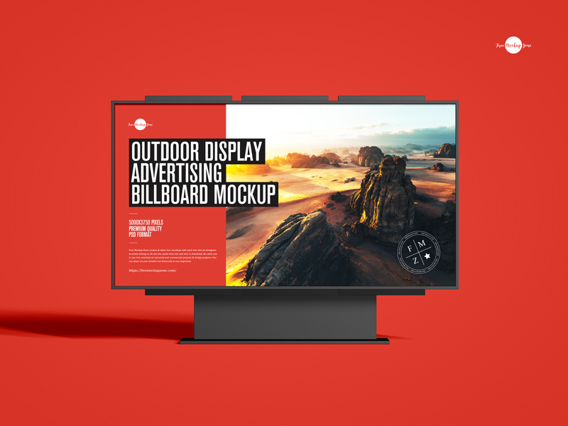 Free-Outdoor-Display-Advertising-Billboard-Mockup-600