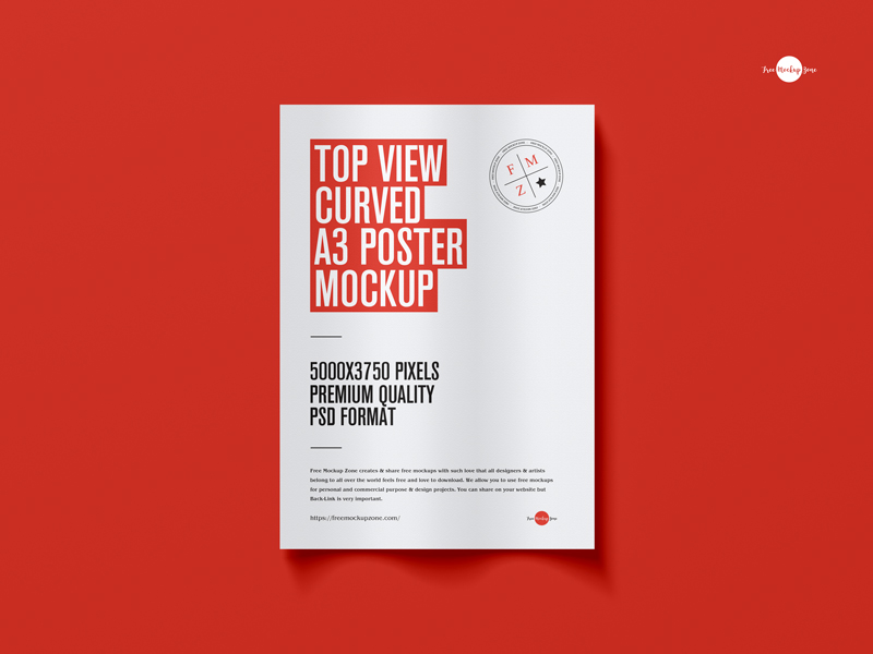 Free-Top-View-Curved-A3-Poster-Mockup-600
