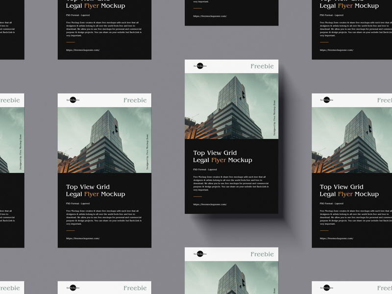 Free-Top-View-Grid-Legal-Flyer-Mockup