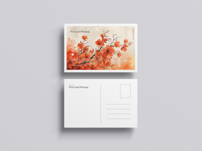 Free-Top-View-Post-Card-Mockup