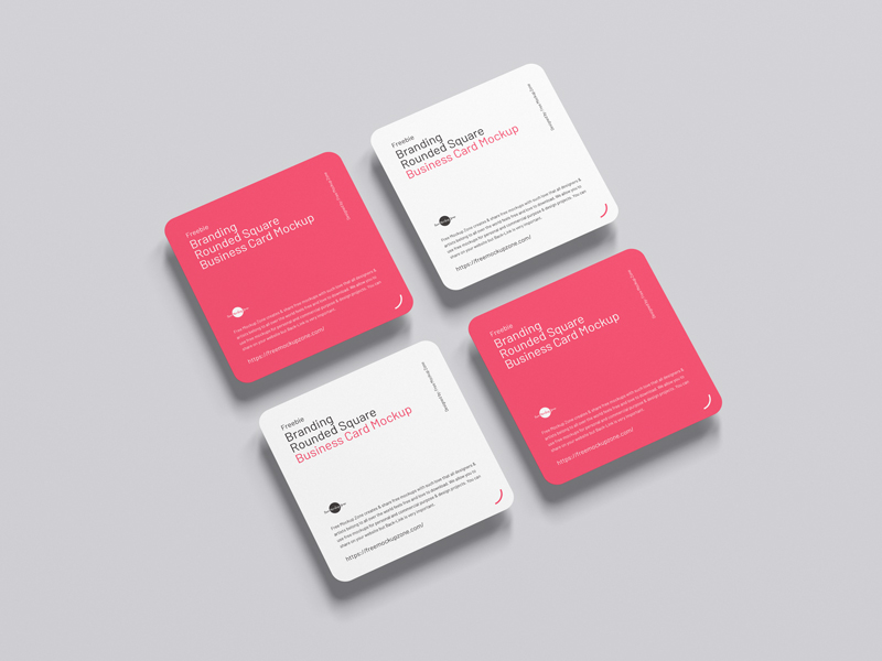 Free-Branding-Rounded-Square-Business-Card-Mockup