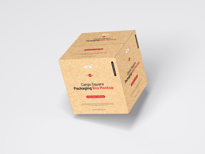 Free-Cargo-Square-Packaging-Box-Mockup